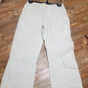 H&M LOGG, Women's Capris, Cargo, Ivory, 8, Activewear, Casual Cotton Summer Crop